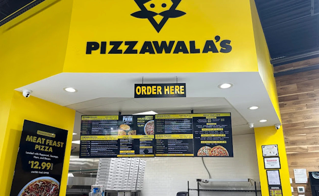 Pizzawala's order counter close-up image.